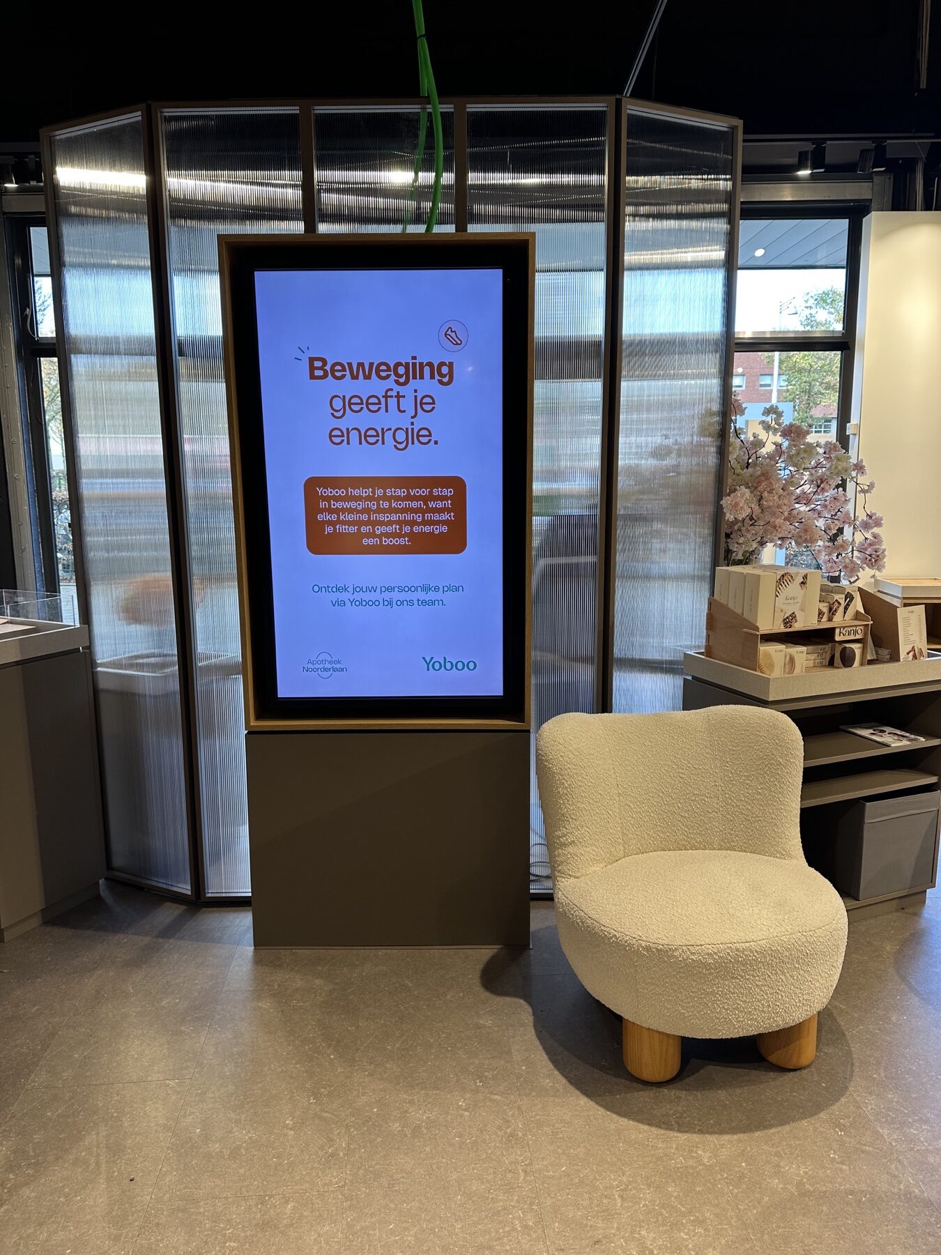 In-store schermcommunicatie bij Apotheek Noorderlaan